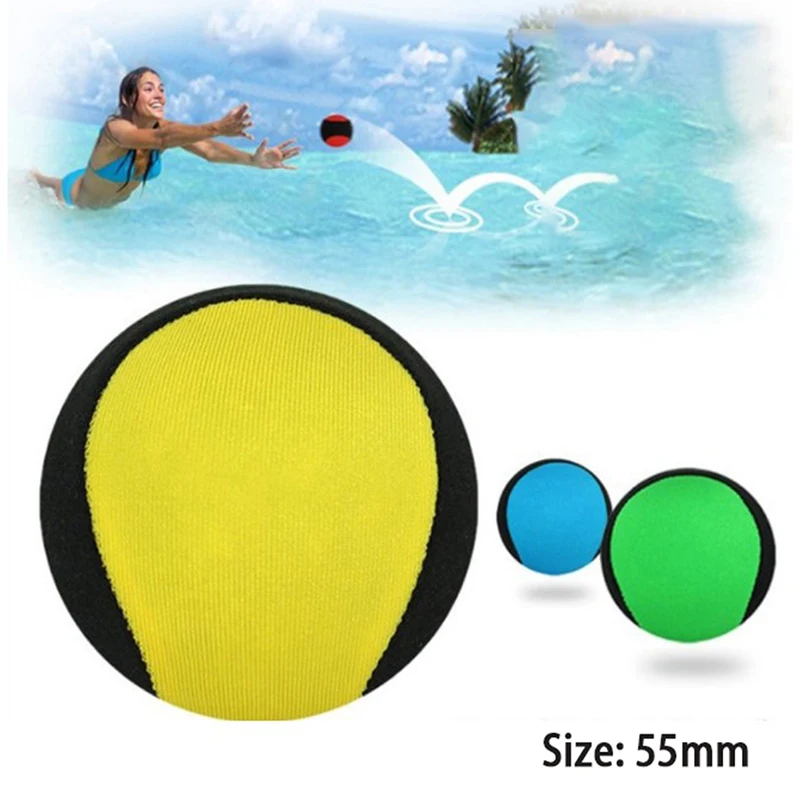 1Pc 5.5cm TPR Water Bouncing Ball Surf Skimming Jumper Pool Sport Ball Pool Beach Sports Toys Fidget Stress Relief Ball