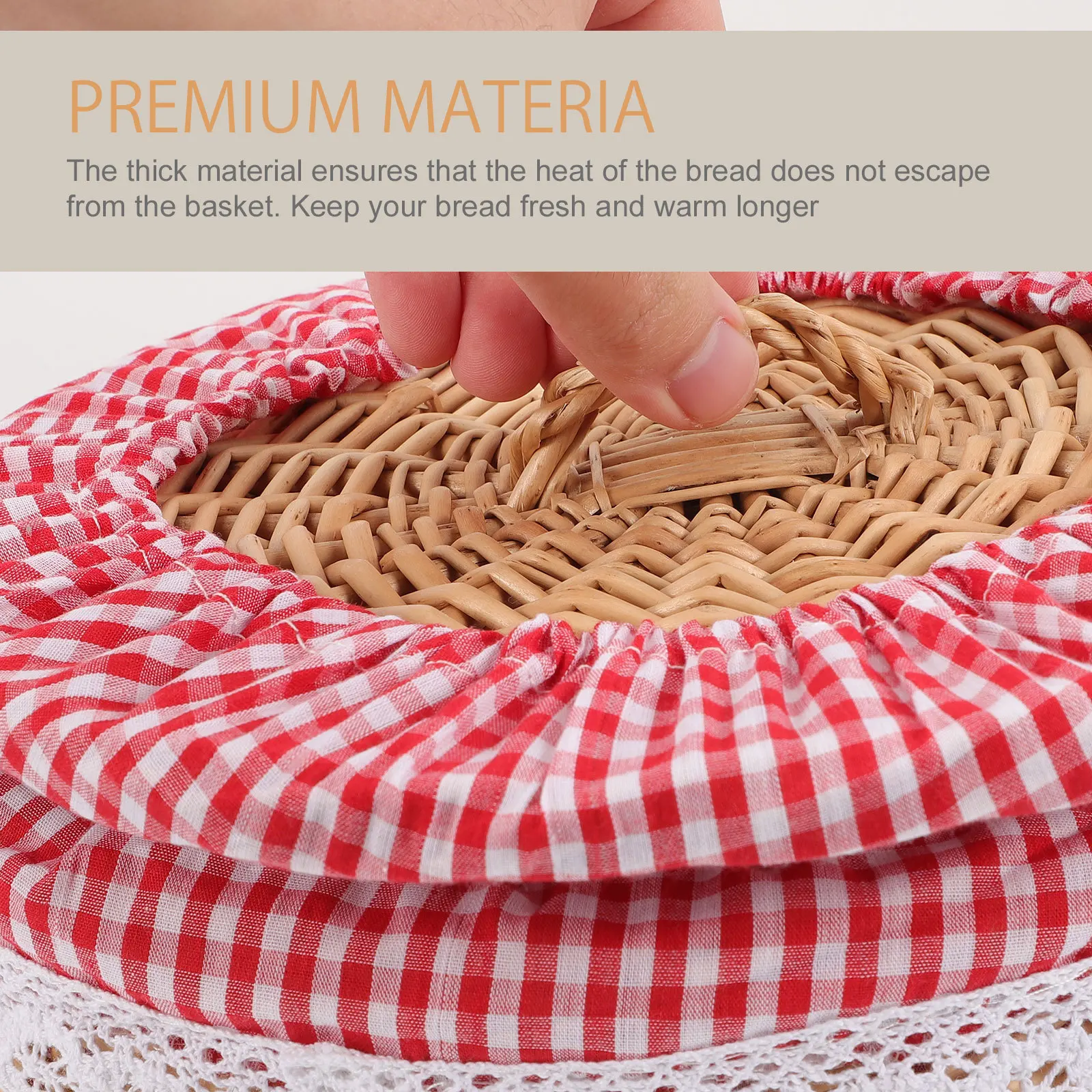 

Storage Basket Natural Wicker Handwoven Bread Holder for Fresh Warm Bread Fruit Serving Picnic Kitchen Decorative Basket