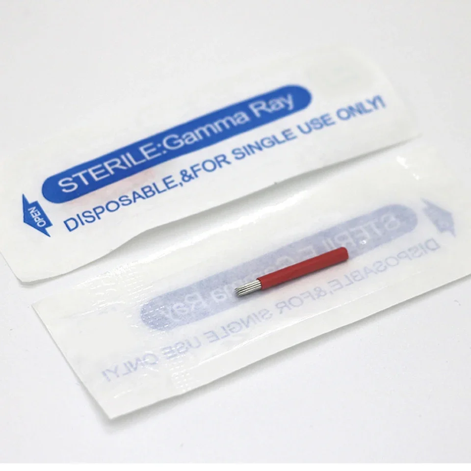 50pcs Microblading Shading Needles Shader Blades Tattoo Fog 3D Eyebrow Aiguille Permanent Makeup Agujas R3 R5 R7 R9 R17 R19 R21