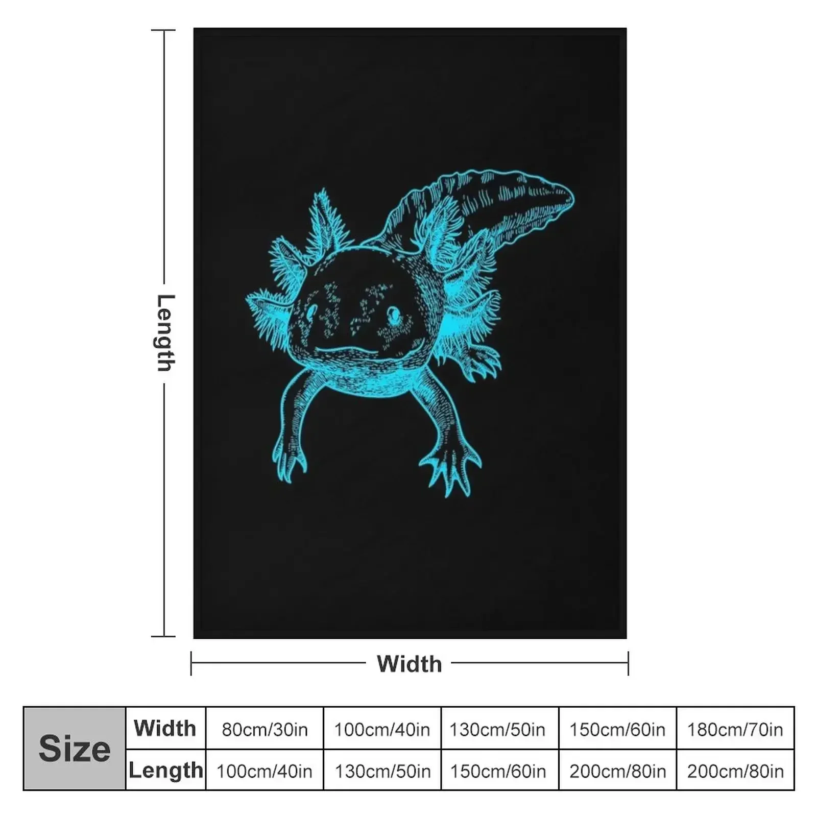 Axolotl Throw Blanket Thermal warm winter Blankets