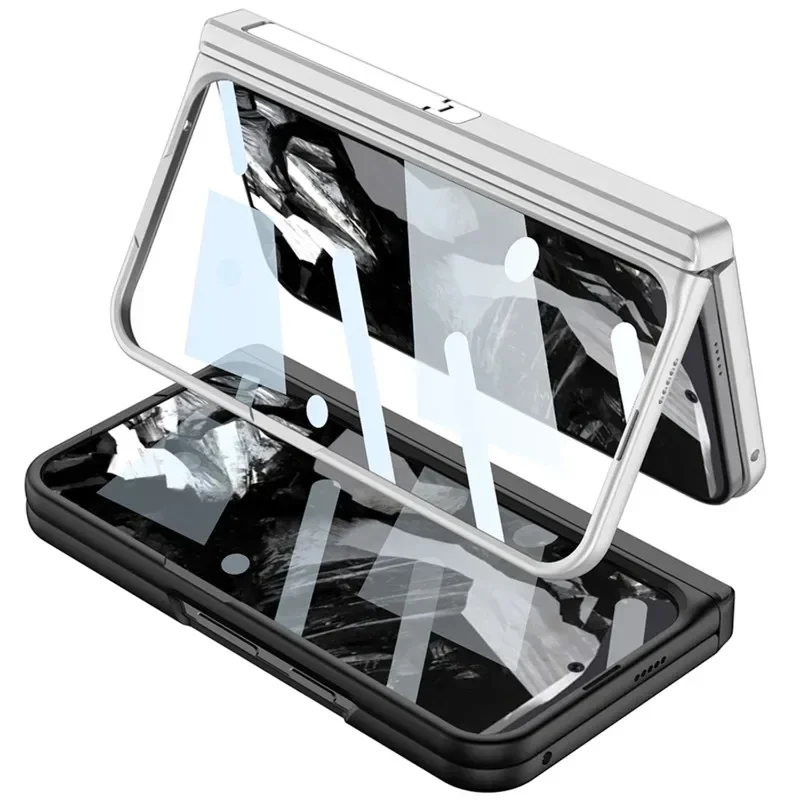 Para Google Pixel 9 Pro funda de teléfono plegable carga inalámbrica pantalla magnética bisagra protectora de vidrio funda esmerilada con cubierta de soporte