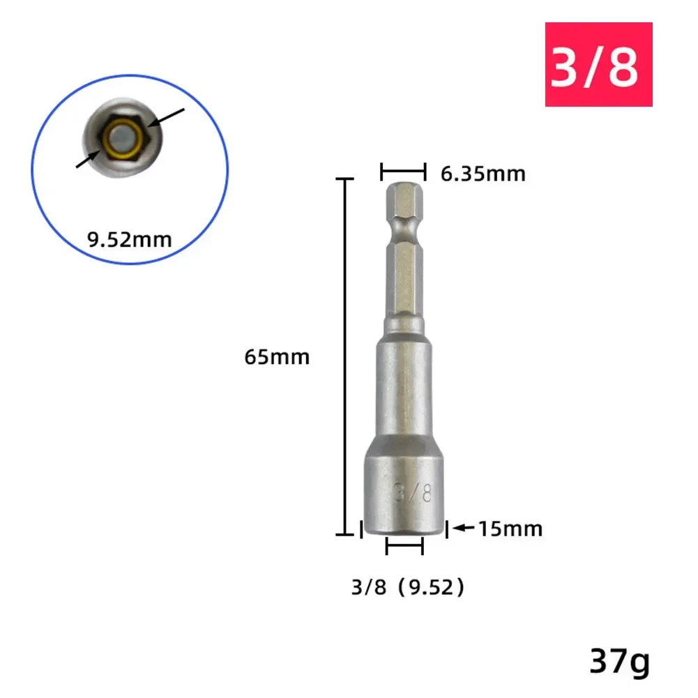 5pcs Impact Socket Magnetic Nut Screwdrive Power Drill Bit Set Adapter Bolt Drivers Repairing Tool 1/4\