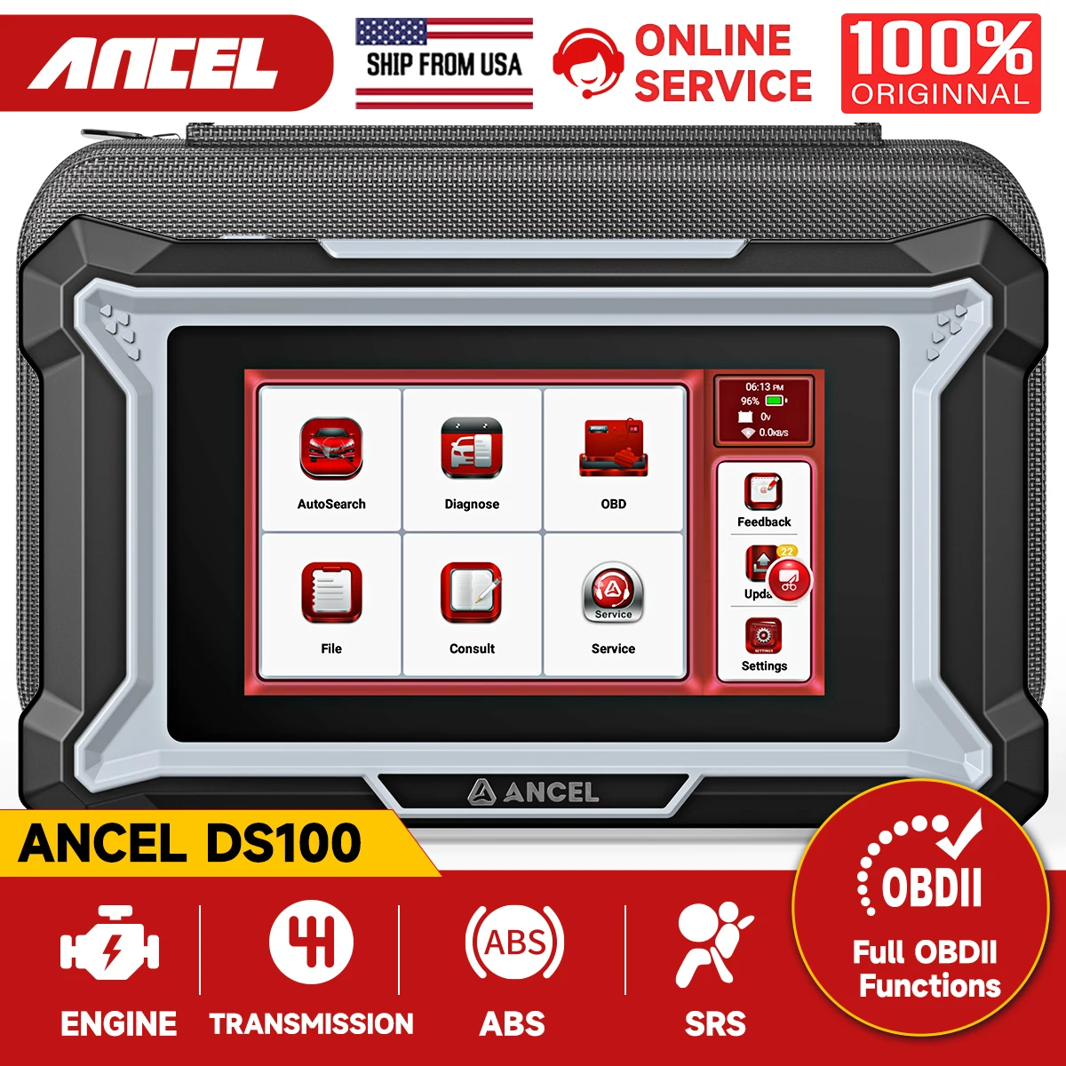 ANCEL DS100 OBD2 Scanner 4 System Code Reader Engine/Transmission/ABS/SRS Diagnostic Tool with 7 Reset Services 2024 Top Tools