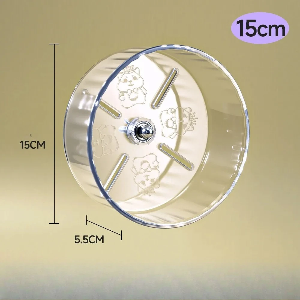 Geräuschloses Transparentes Hamster-Laufrad mit Bedrucktem Design Kleintierzubehör Geeignet für Zwergratten und Andere Haustiere – Detail 12