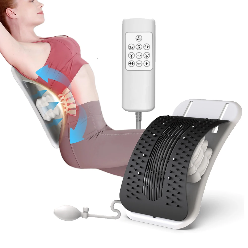 

2 in 1 Electric/Manual Lower Back Stretcher Airbag 3 Auto Decompression Lumbar Support Board Reduce Muscle Strain Massager