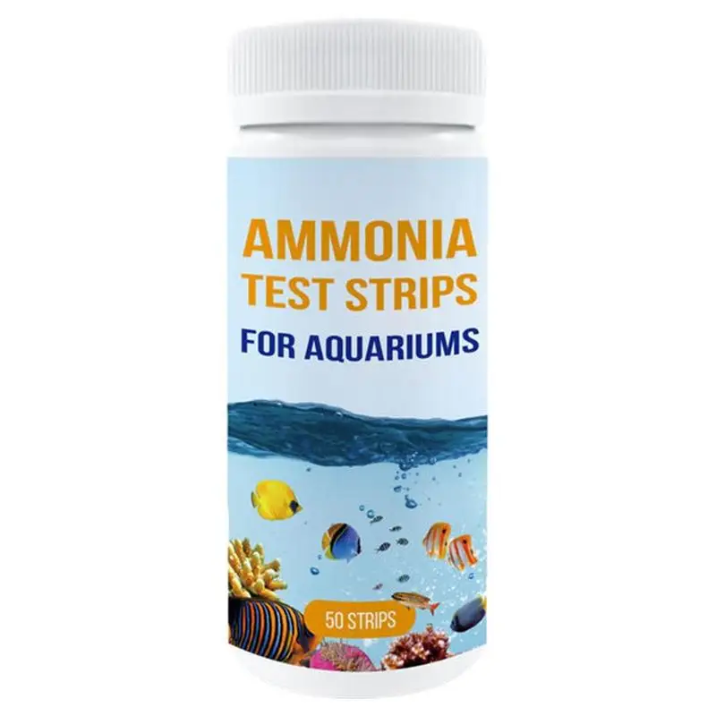 Tiras reactivas de amoniaco para acuario, Kit de prueba de agua segura para prueba de calidad del agua, 50 unidades