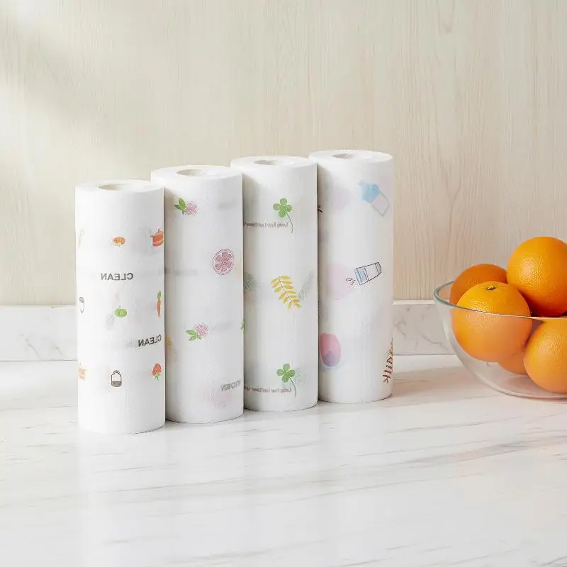 Wholesale 60Pcs Disposable Lazy Rag Thickening Absorbent Dry And Wet Dual‑Use Oil‑Free Kitchen Paper For Household Cleaning Sup