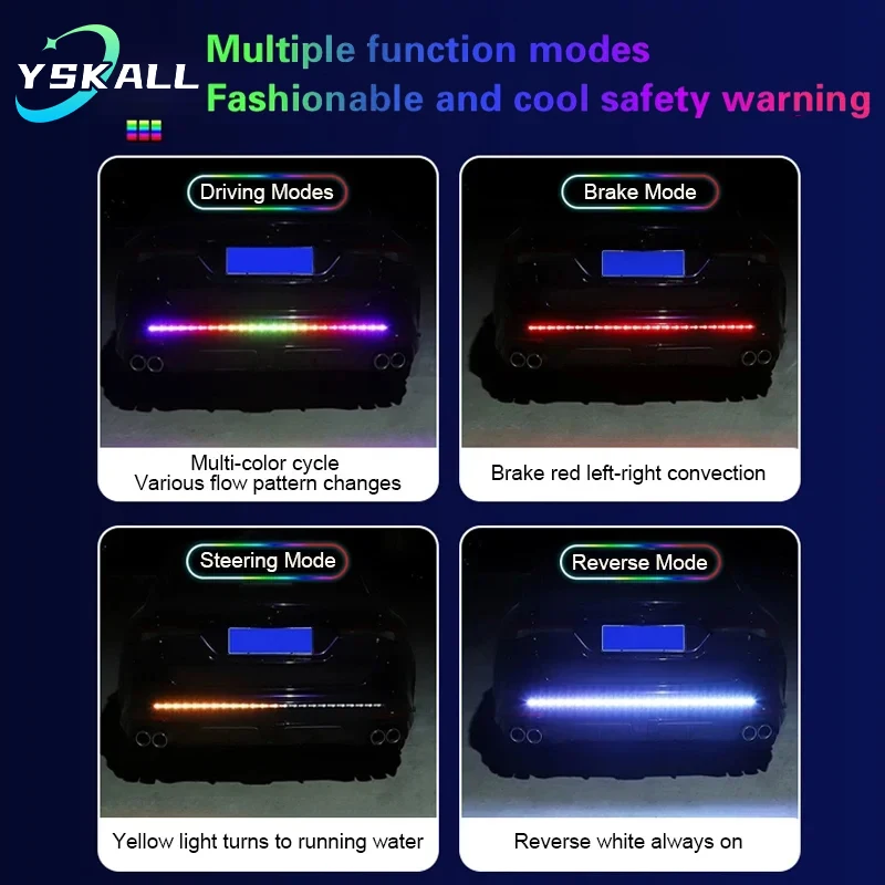 Widened Super Bright Arrow  LED Strip RGB Indicate Warning Light Dynamic Colorful Exterior Decoration Ambient Light 12V 24V