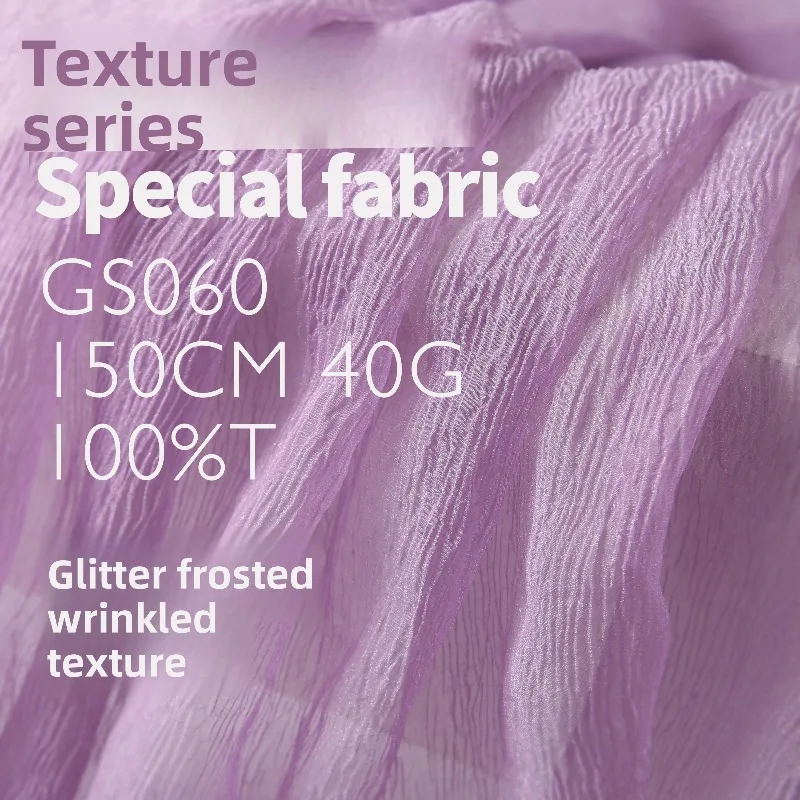 

Crushed Perspective Soft Light Thin Fabric for Spring Summer Dress Clothing Diy Cloth By The Meter Sewing Material