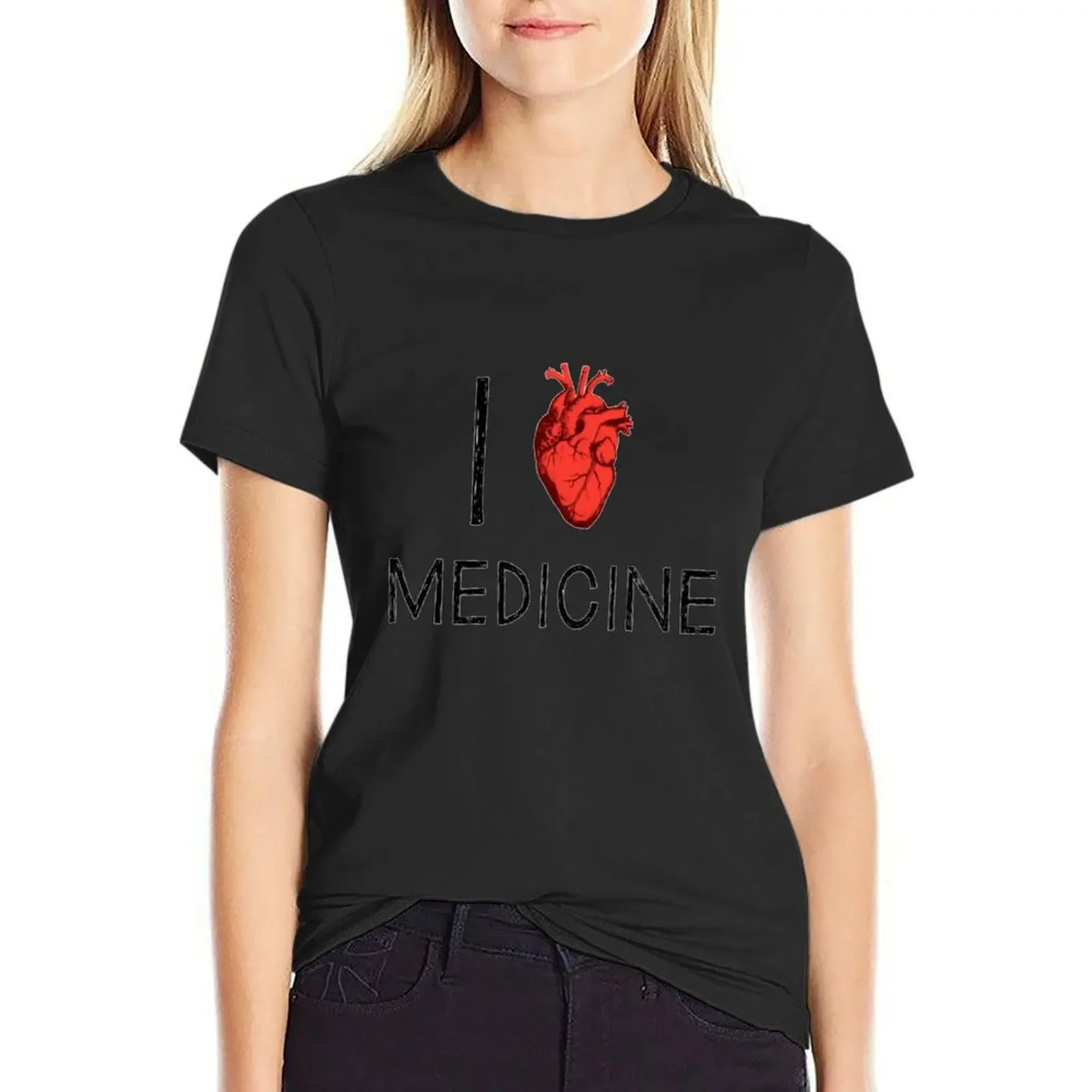 

I Love Medicine T-Shirt summer clothes funnys shirts graphic tees animal print shirt for girls t shirts for Women