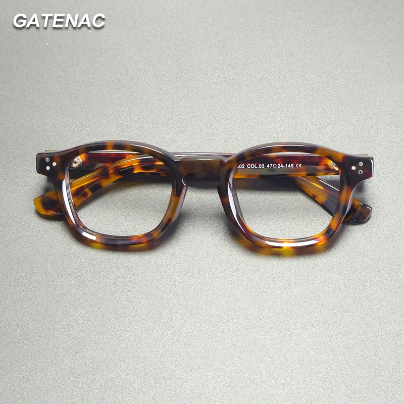 Gatenac Vintage Thickened Acetate Glasses Frame Men Square Quality Handmade Eyeglasses Frame Women Luxury Brand Designer Eyewear