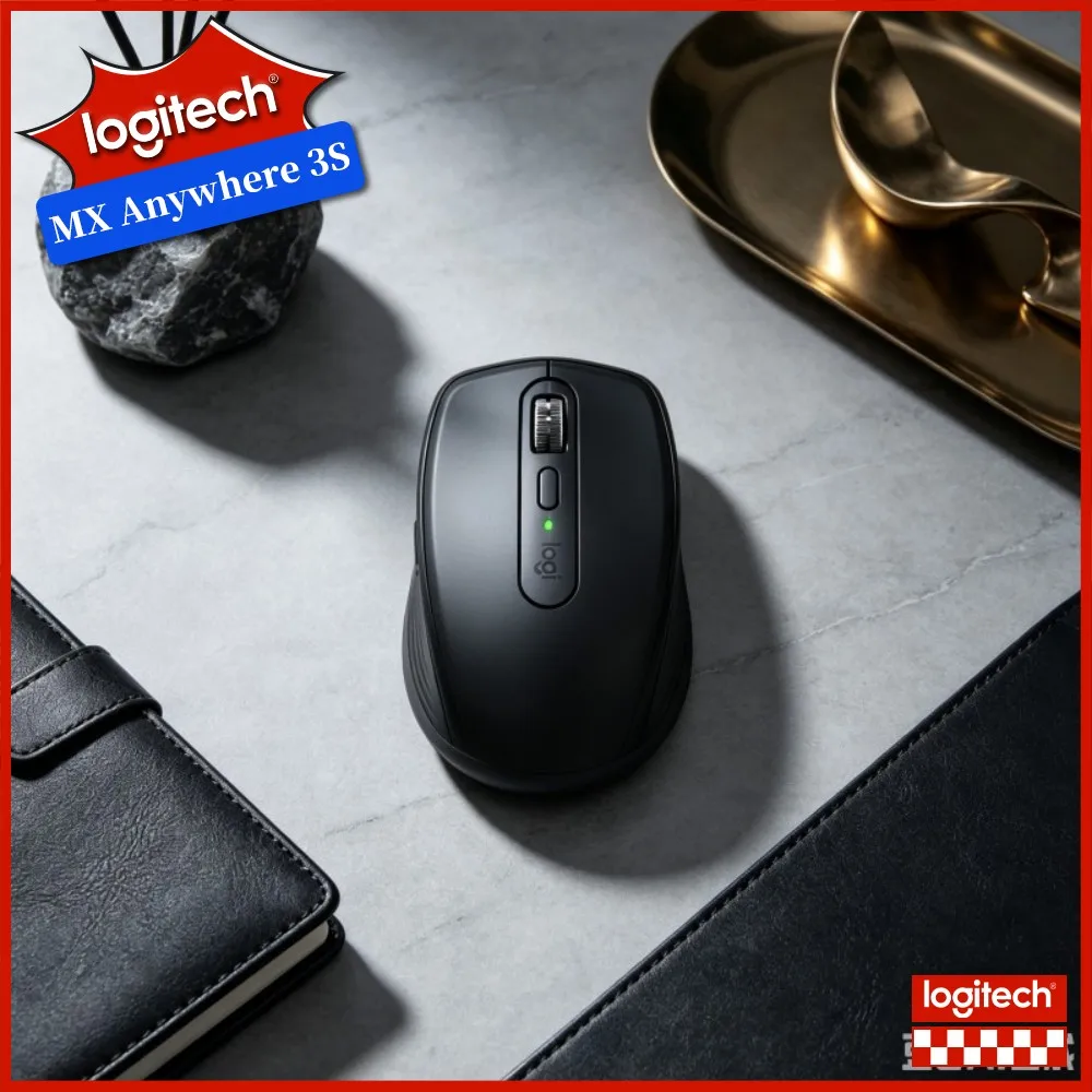 Logitech MX Anywhere 3S Productivity Mouse - 8K DPI, Magspeed Scroll, Silent Buttons, 3-Device Connect, USB-C Fast Charging