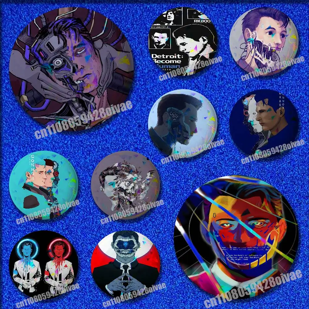 

D-Detroit Become Human Game Insignia Badge Case For Collectibles 32mm 58mm 75mm Ornament Round Pin Brooch