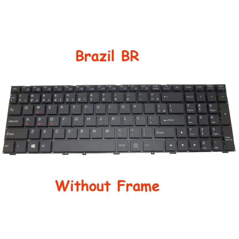 Laptop Without Backlit BR GR Keyboard For Metabox Prime P650HS P650HS-G P650HP P650HP-G Brazil BR German GR Black No Frame New