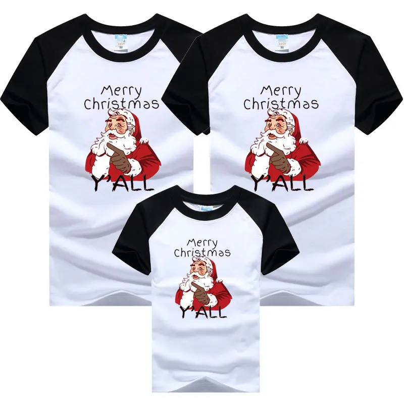 Christmas Family Matching T-shirts Mom Son Dad Daugther Tops Tees Kids Couple Clothes