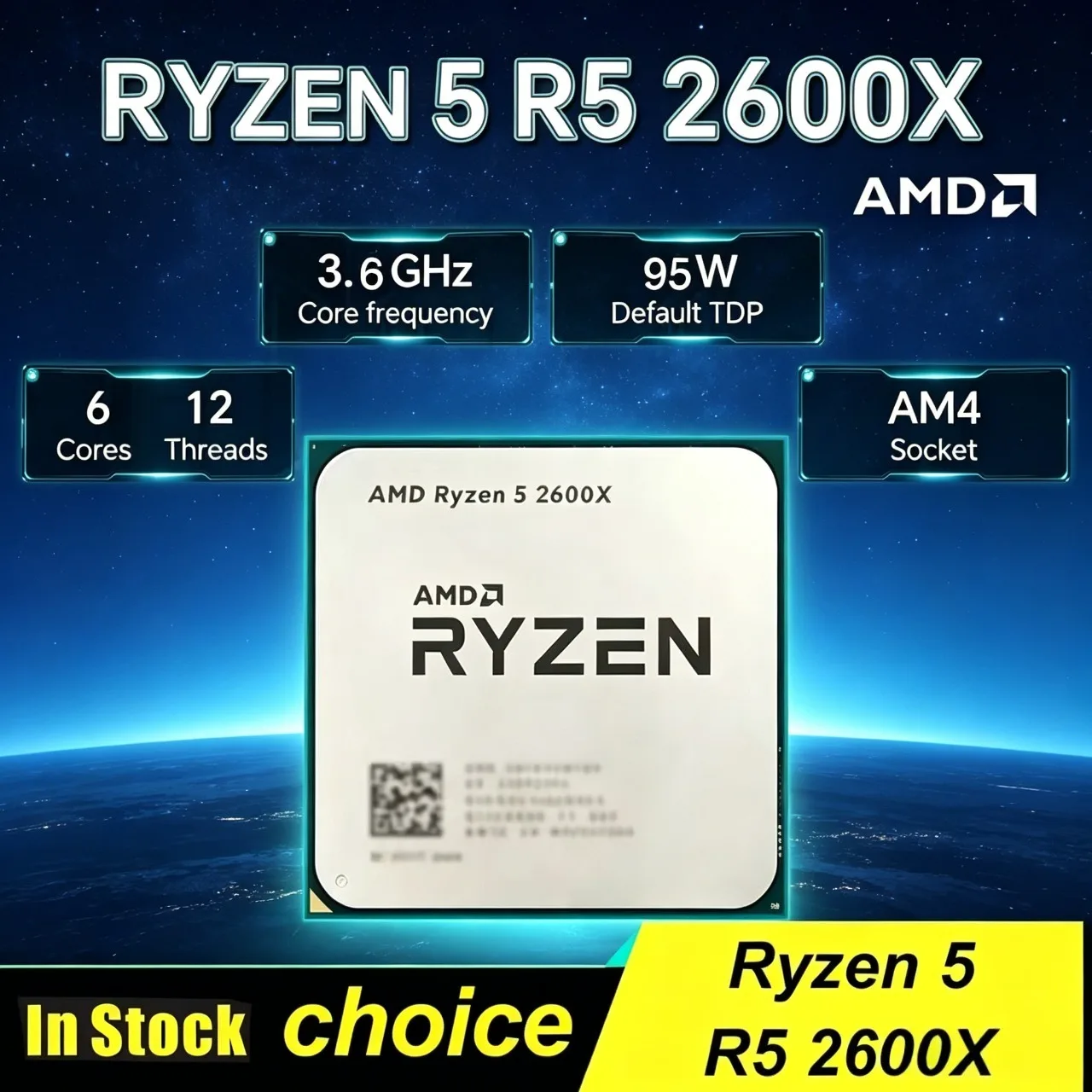 

AMD Ryzen 5 2600X R5 2600X 3.6GHz 6-Core 12-Thread High Performance Desktop CPU Processor Socket AM4 Gaming PC Processor
