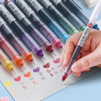 12pcs Creative Colorful Gel Pens Set 0.5mm Large Capacity Ink Signature Pen Student DIY Hand Account Color Water Pen