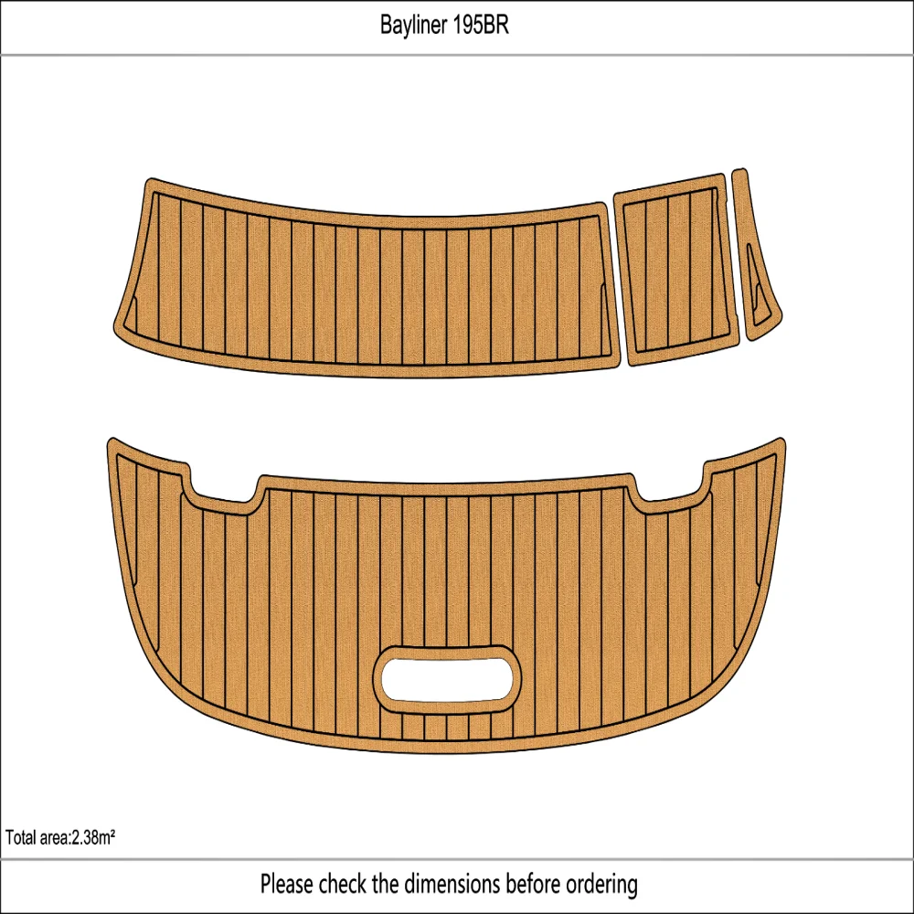 

Bayliner 195 swim platform 1/4" 6mm EVA Faux teak deck mat FLOOR SeaDek MarineMat Gatorstep Style Self Adhesive