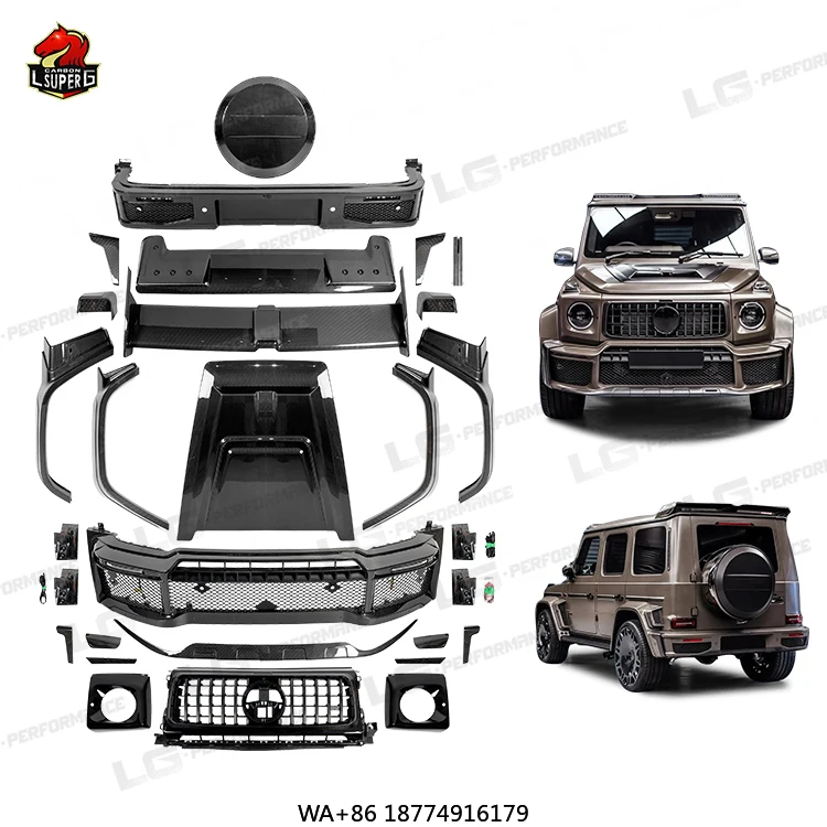 

Автомобильный бампер, полностью сухой карбоновый комплект кузова для G-Class W465 G500 G550 G63, обновление до автомобильного комплекта в стиле B