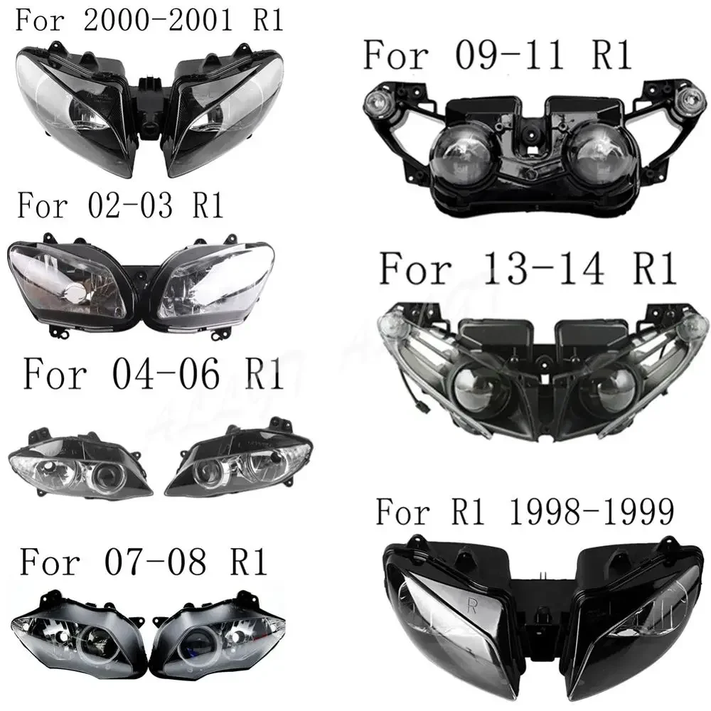 

Motorcycle Front Headlamp Headlight Assembly For Yamaha R1 1998-2003 2004 2005 2006 2007 2008 2009 2010 2011 2012 2013 2014