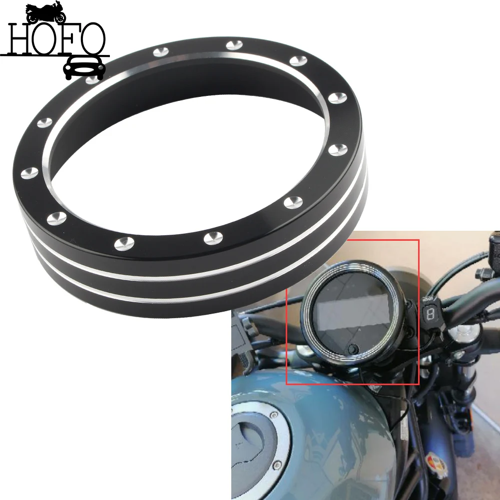 

Motorcycle Black Speedometer Trim Bezel Cover Billet CNC Cut For Honda 2017-2019 REBEL CMX 300
