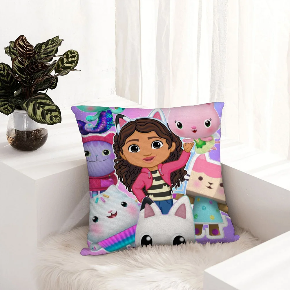 Cartoon G-Gabbys M-Mercat Cat Pillow Case Plush Fabric Soft  Pillowcase Double Sided Print Cushion Cover Household Gifts