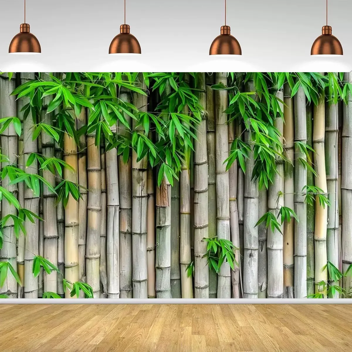 Ländliches Tropisches Bambus-Dschungel Grünes Blatt Foto-Hintergrund Hawaiianische Luau-Party Dekoration Tiki-Bar Bambus Geburtstag Hochzeit Banner – Detail 5