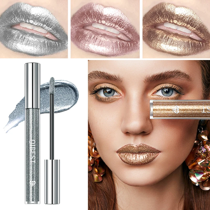 6 Colors Metallic Glitter Diamond Liquid Lipstick Waterproof Long Lasting Pearl Shiny Lip Gloss Charming Women Lip Makeup