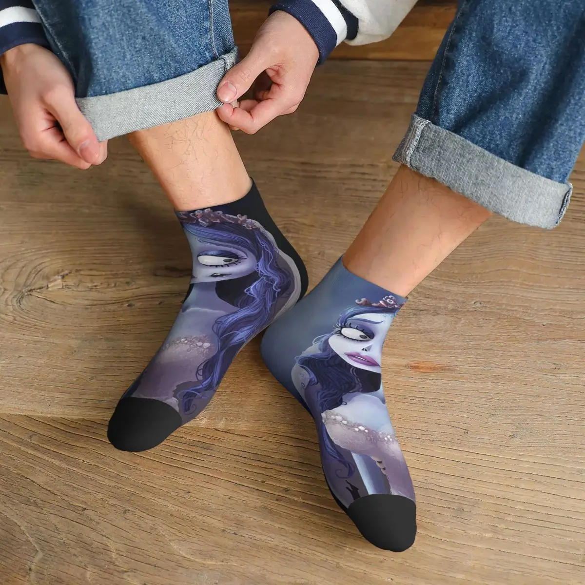 

Носки Emily The Corpse Bride, супер мягкие чулки в стиле Харадзюку, всесезонные носки, аксессуары для подарков унисекс