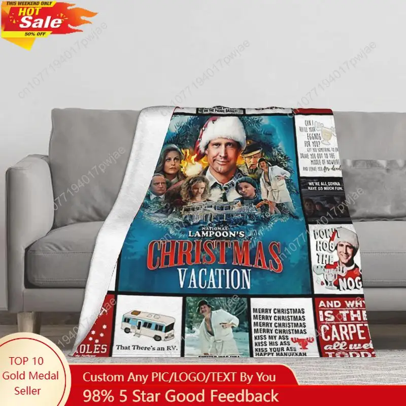 National Lampoon Christmas Vacation Throw Blanket Soft Hypoallergenic Flannel All-Season Blanket for Bed Sofa Camping
