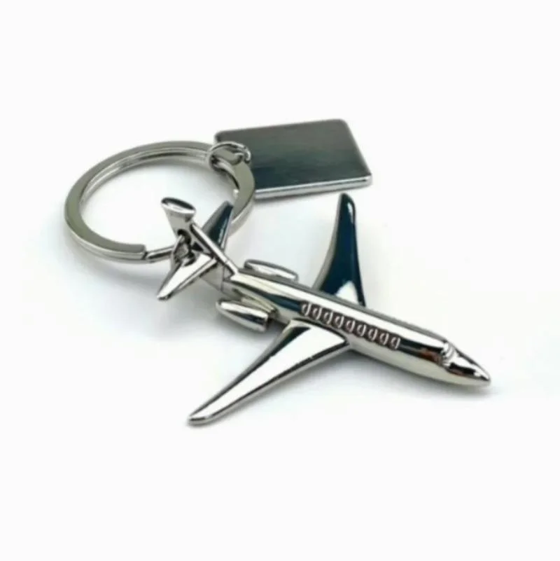 Creative Metal 3D Airplane Model Keychain Vintage Men\'s Pendant Car Keychain Gift