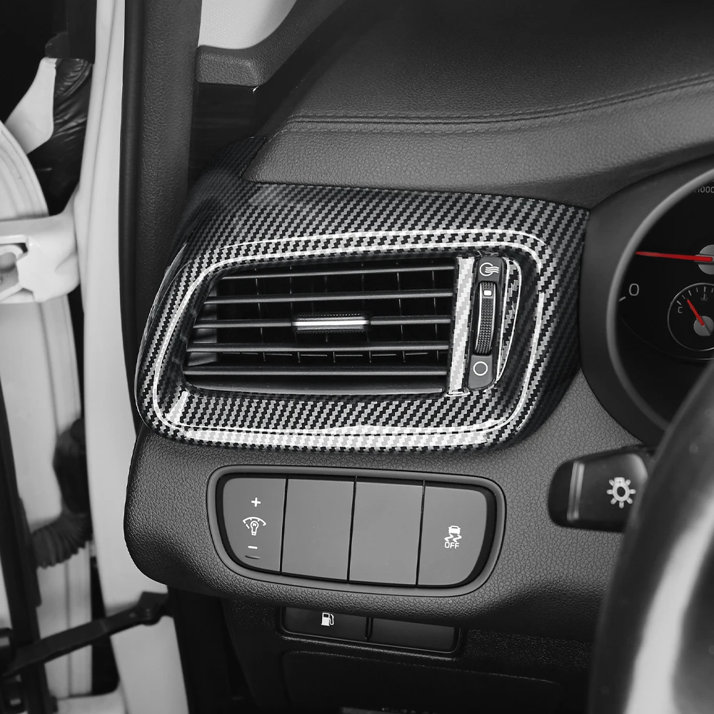 Für Kia Sorento 2014-2020 Carbon-Faser Mittelkonsole Lüftungsabdeckung Instrumententafel-Verkleidung Auto-Innendekor Zubehör LHD – Detail 14