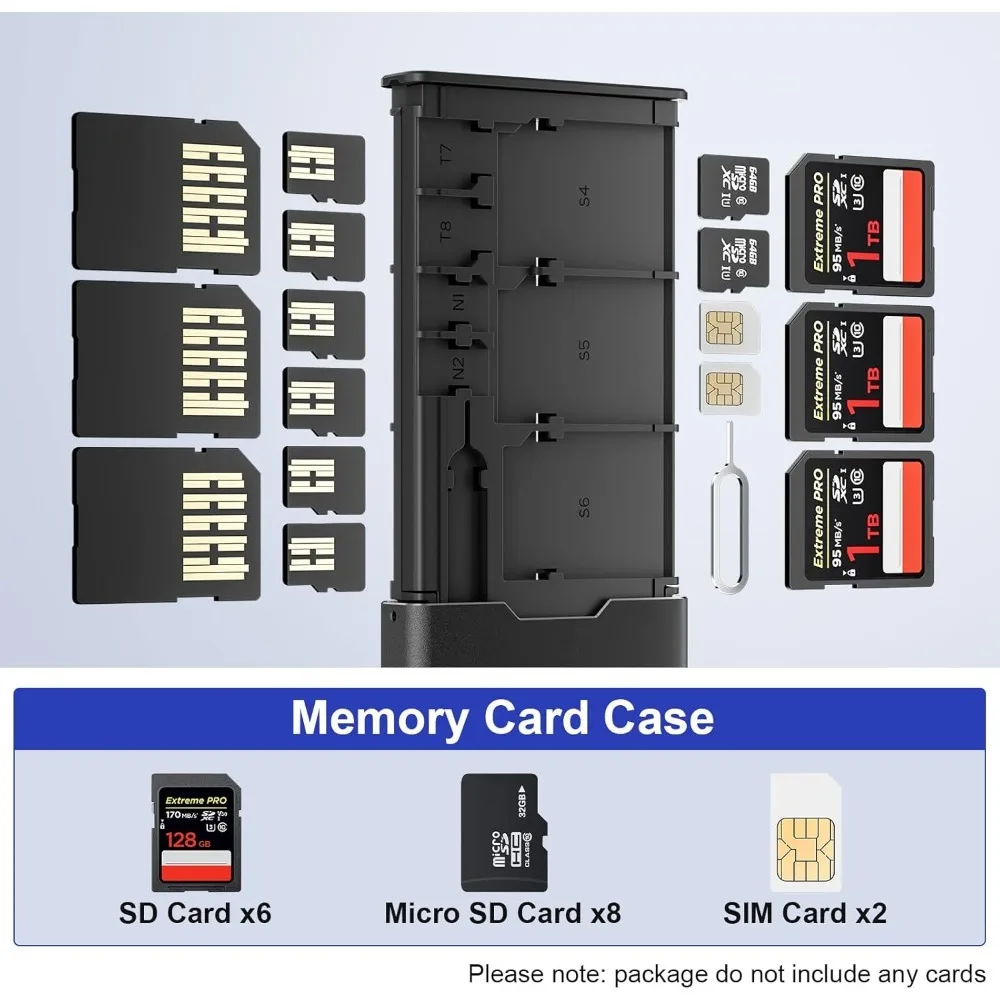 

BUDI Memory Card Case Crush & Shockproof Wallet for Micro SD SDXC SDHC TF Cards - Storage for 6 Micro SD Cards