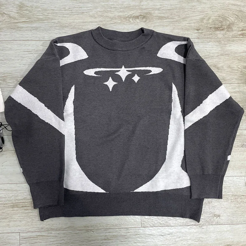 Y2K-suéter de punto Retro de Hip-hop para hombre y mujer, Top holgado a la moda Harajuku, suéteres informales de calle para otoño e invierno