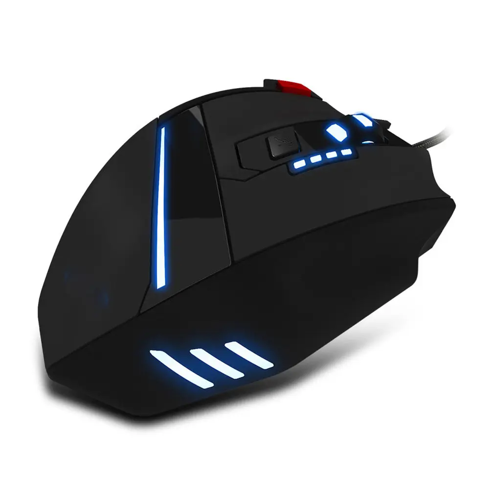 7 Button USB Wired Gaming Mouse Optical Sensor 7200 Dpi Adjustable Dpi Levels Colorful Circulatory Backlight Quick Thumb Forward