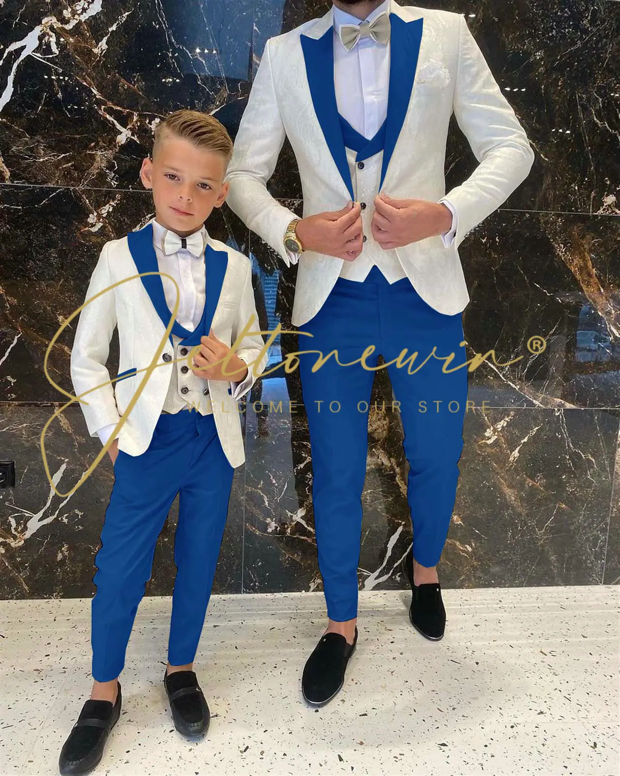 

Latest Coat Pant Design Men Suits Tailor-Made Tuxedo 3 Pieces Ivory Floral Blazer Peaked Lapel Wedding Party Groom Costume Homme