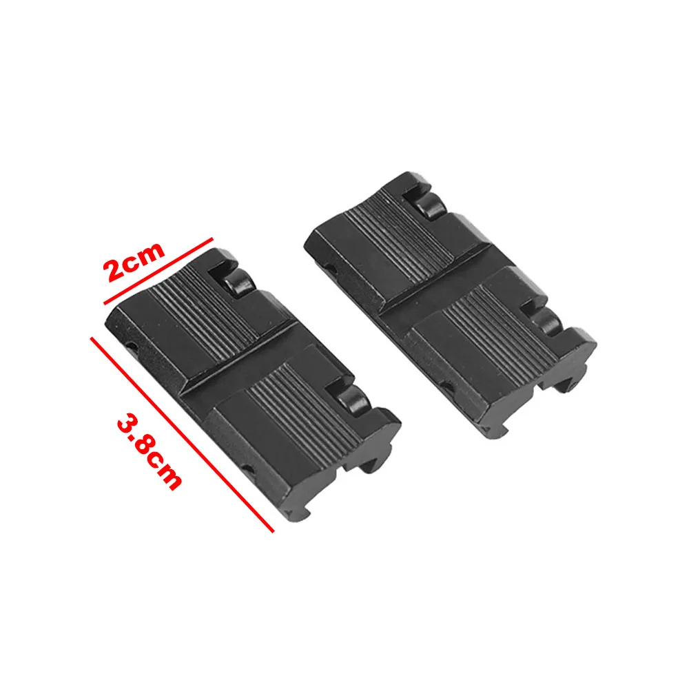 2 Stück Low-Profile-Konverter 11mm auf 20mm / 22mm Zielfernrohr-Ringhalterungsadapter für Dovetail Weaver Picatinny Schiene Jagdzubehör – Detail 4