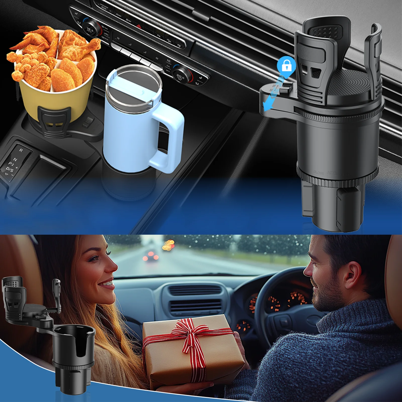 

Generic Car Cup Holder Expander Adapter Layer Cup Holder for Mugs