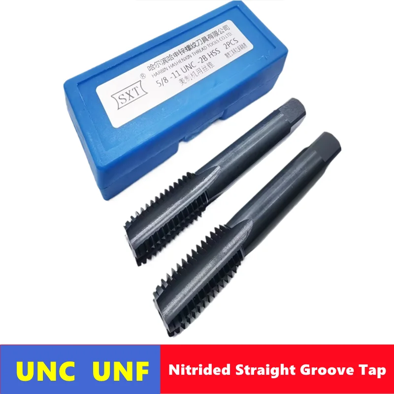 HSS nitriding American straight groove machine tap 0-80 4-40 1/4 3/8 5/16 3/8 1/2, internal thread tapping tool on machine tool