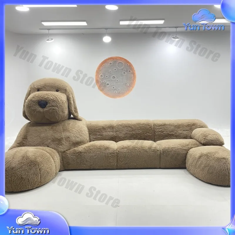 Internet celebrity teddy dog animal sofa living room two-dimensional sofa creative size apartment fabric plush sofa