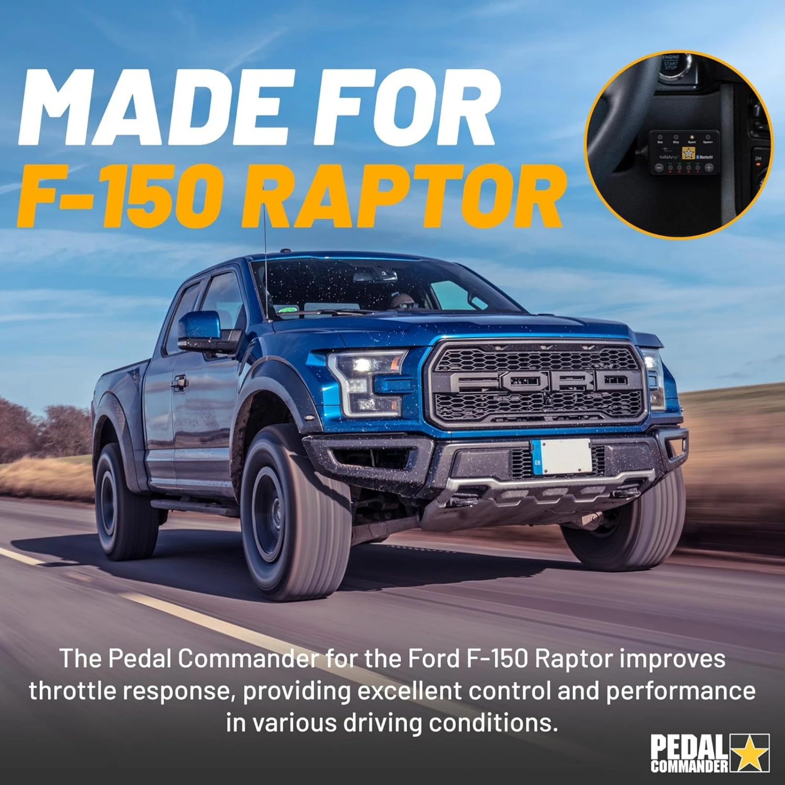 US  Ford F-150 Raptor F150 2011-2024 Throttle Response Controller Fits: SVT, 3.5L Ecoboost, 5.4L V8, 6.2L V8, Raptor Accessories