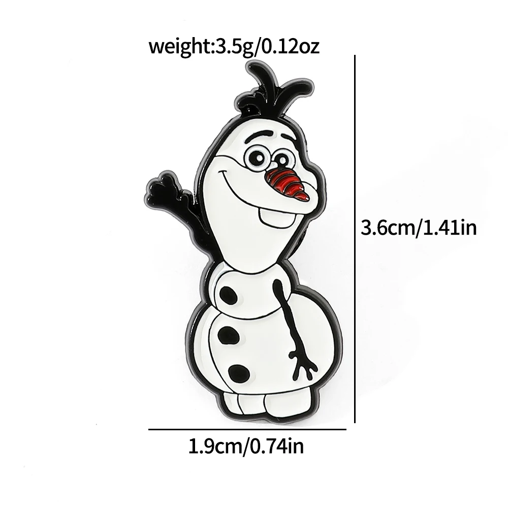 2 Pcs Cartoon Frozen Brooch Cute Funny Olaf Enamel Pin Metal Badge Jewelry Clothing Backpack Accessories Christmas Gift