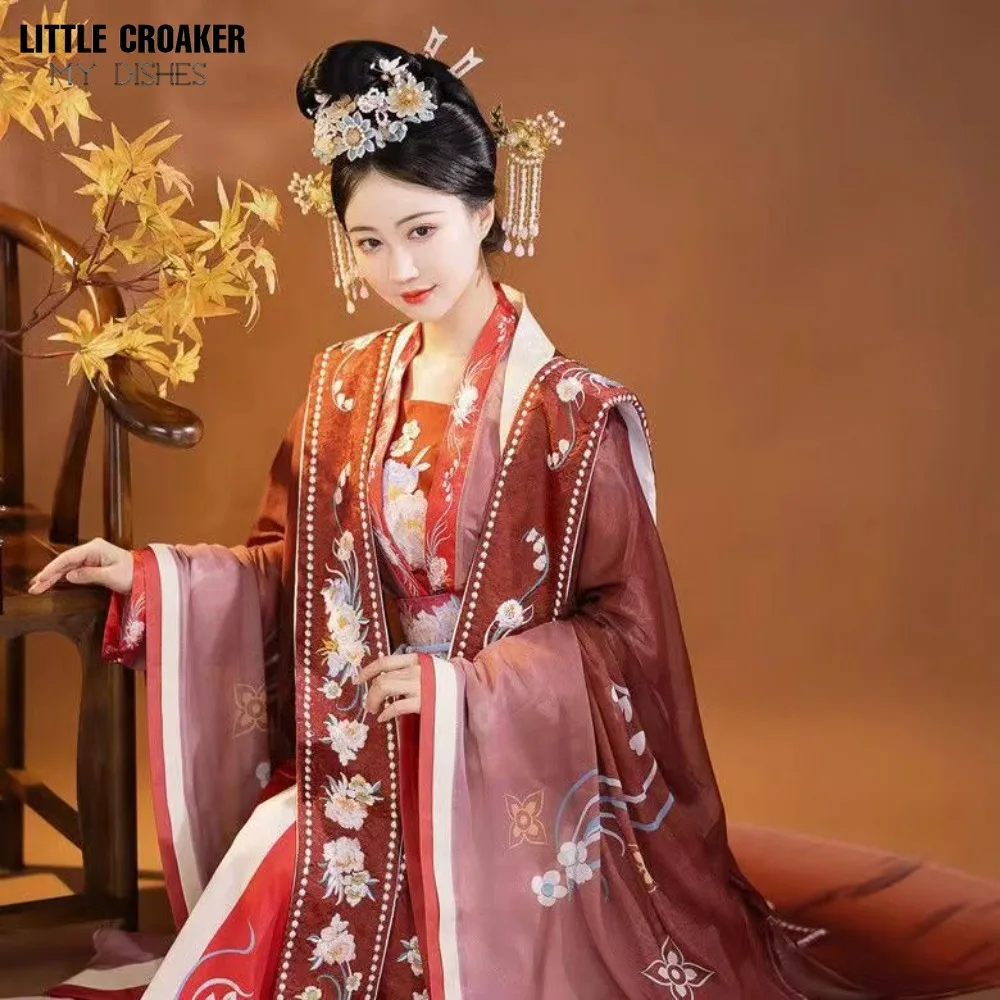 5pcs Ancient Chinese Clothes Hanfu Cosplay Retro Traditional Chinese Dress Song Dynasty Princess Halloween Costumes for Women