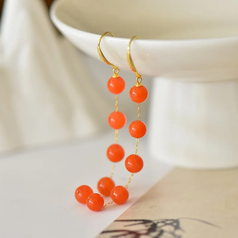 

Свадебные серьги в стиле Nanhong Agate с кисточками, модные и универсальные