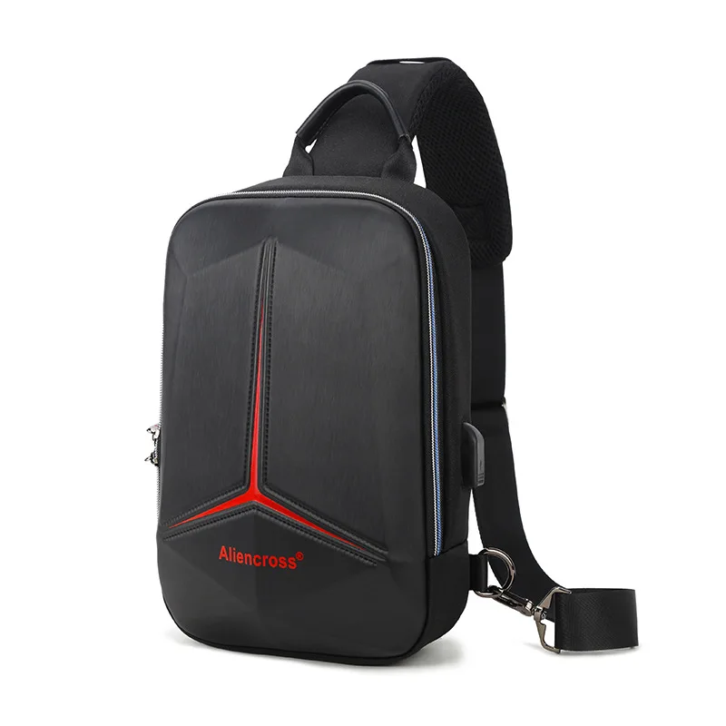 

New USB Men's Chest Bag, Korean-Style Leisure Women's Crossbody Bag, Shoulder Bag for Cycling, Cross-Border.