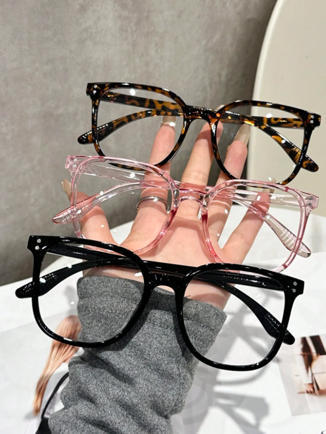 1 Stück/3 Stück/4 Stück/5 Stück/6 Stück europäische und amerikanische klassische beliebte Brillen-Set mit quadratischem Rahmen, Herren- und Damenmode-Brille – Detail 25
