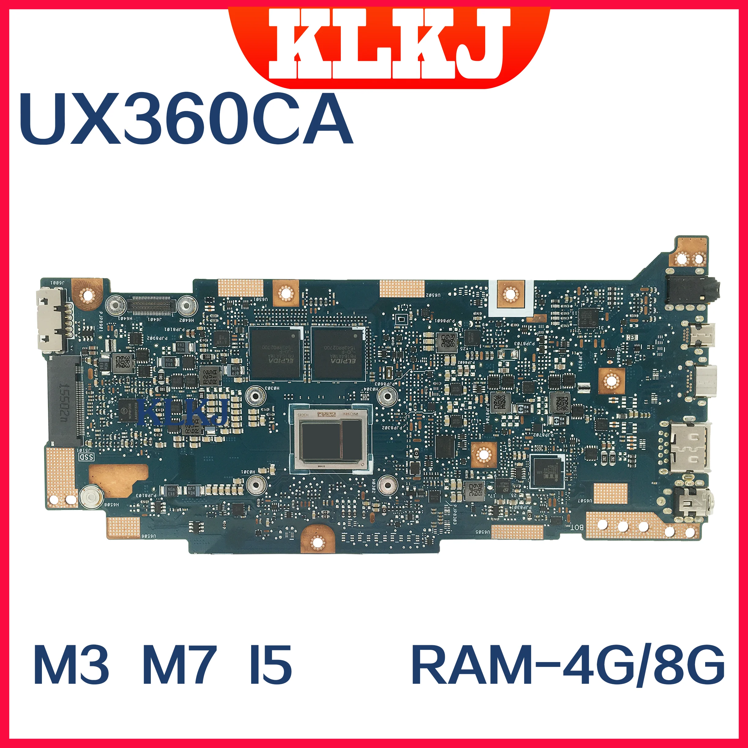 UX360CAK Mainboard M3-6Y30 M5-6Y54 I5-7Y54 M3-7Y30 CPU 8G 4G-RAM For ASUS Zenbook UX360C UX360CA  Ultrabook Laptop Motherboard