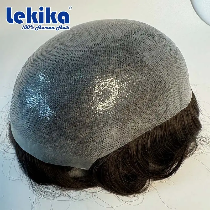 0.04mm Thin Skin Toupee Indetectable 100% Natural Human Hair Replacement System Male Wig Men\'s Capillary Prosthesis Hair Man Wig