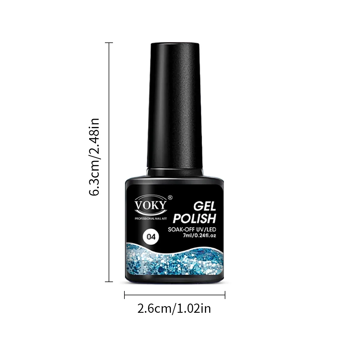 VOKY ネイルジェル 6 点セット、グリッター 21 色、シマー効果付き、アルコールフリーのフォーミュラ、ホームサロンのネイルデザインに最適