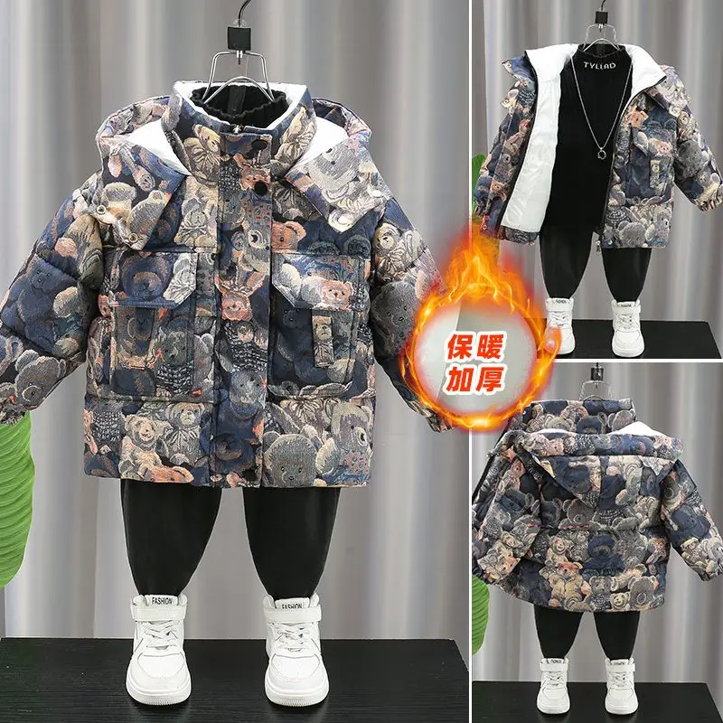 

Baby Boy Girl Cotton Coat 2022winter New Thickened Winter Wear Thickened Cotton-Padded Coat Children's Cotton Wadded Jacket Coat